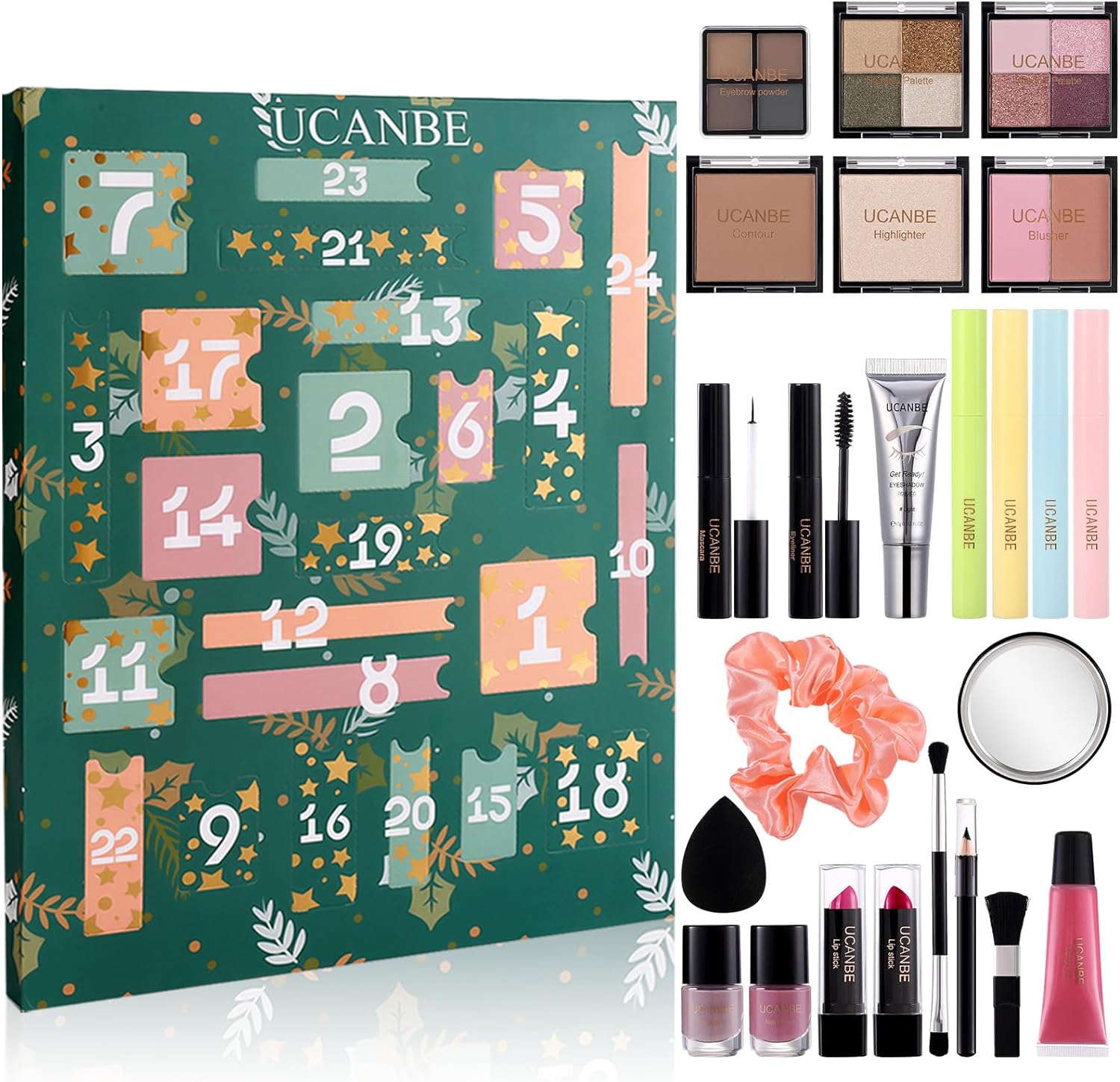 Advent Calendar 2024-24 Days Valentine's Day Makeup Sets For Women Gift, UCANBE Countdown Calendar Full Makeup Kits Makeup & Cosmetic For Teens, Girls Gift