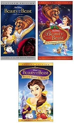 Beauty and the Beast + The Enchanted Christmas + Belle's Magical World VHS