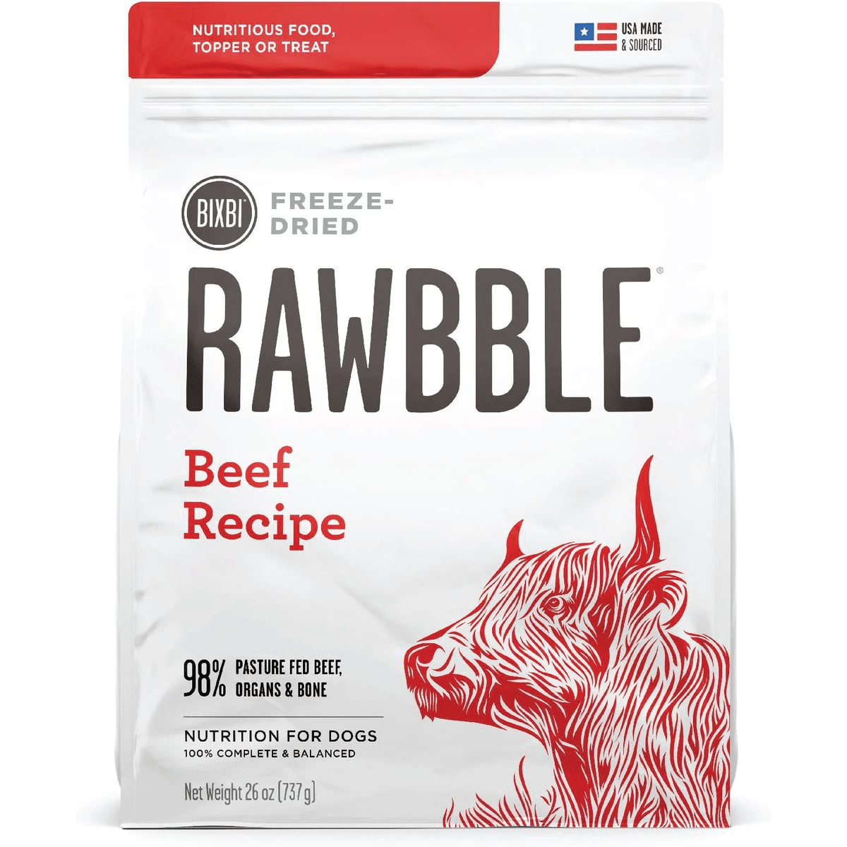 Bixbi Rawbble Beef Recipe Grain-Free Freeze-Dried Dog Food